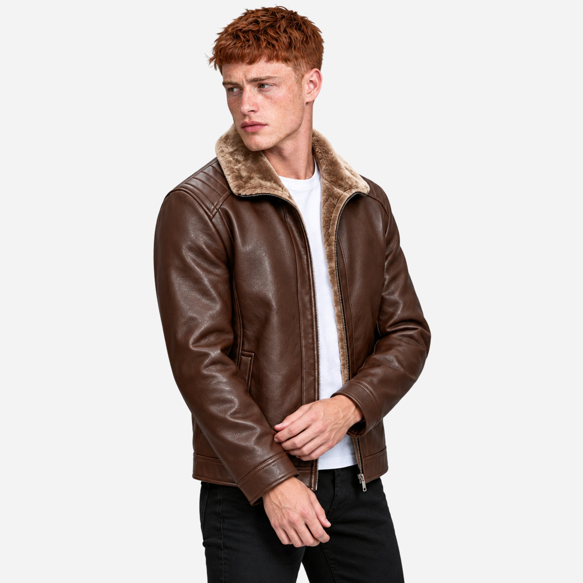 Men’s Fleece-Lined Retro Winter Jacket-Fowsa