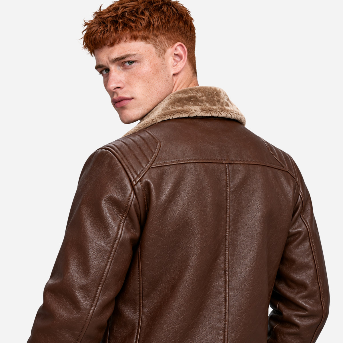 Men’s Fleece-Lined Retro Winter Jacket-Fowsa