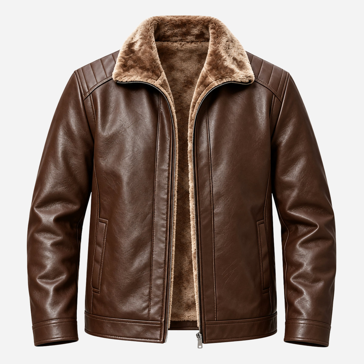 Men’s Fleece-Lined Retro Winter Jacket-Fowsa
