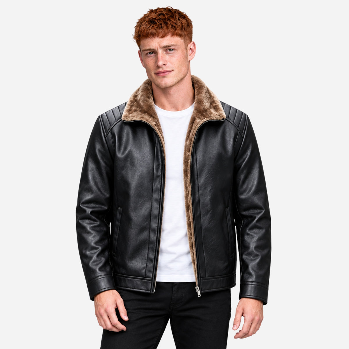 Men’s Fleece-Lined Retro Winter Jacket-Fowsa