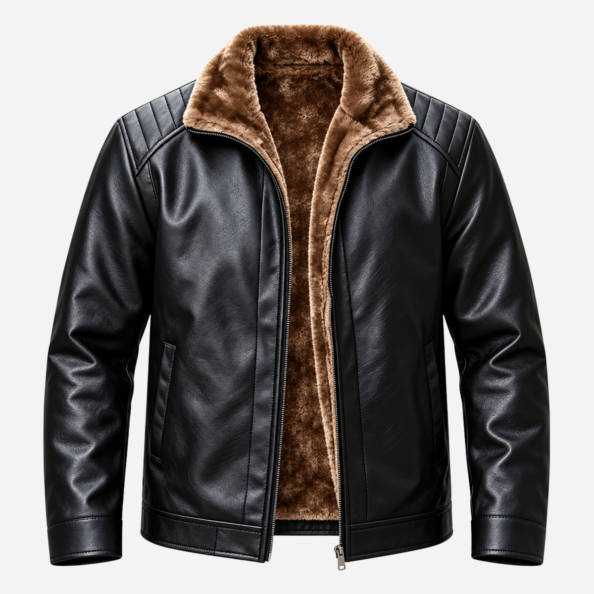 Men’s Fleece-Lined Retro Winter Jacket-Fowsa