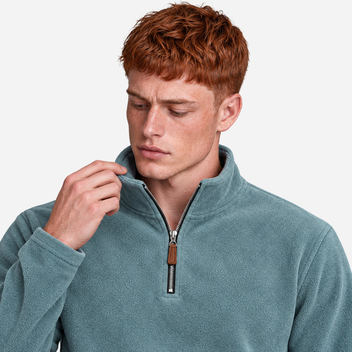 Men’s Fleece Quarter-Zip Pullover Jumper-Fowsa