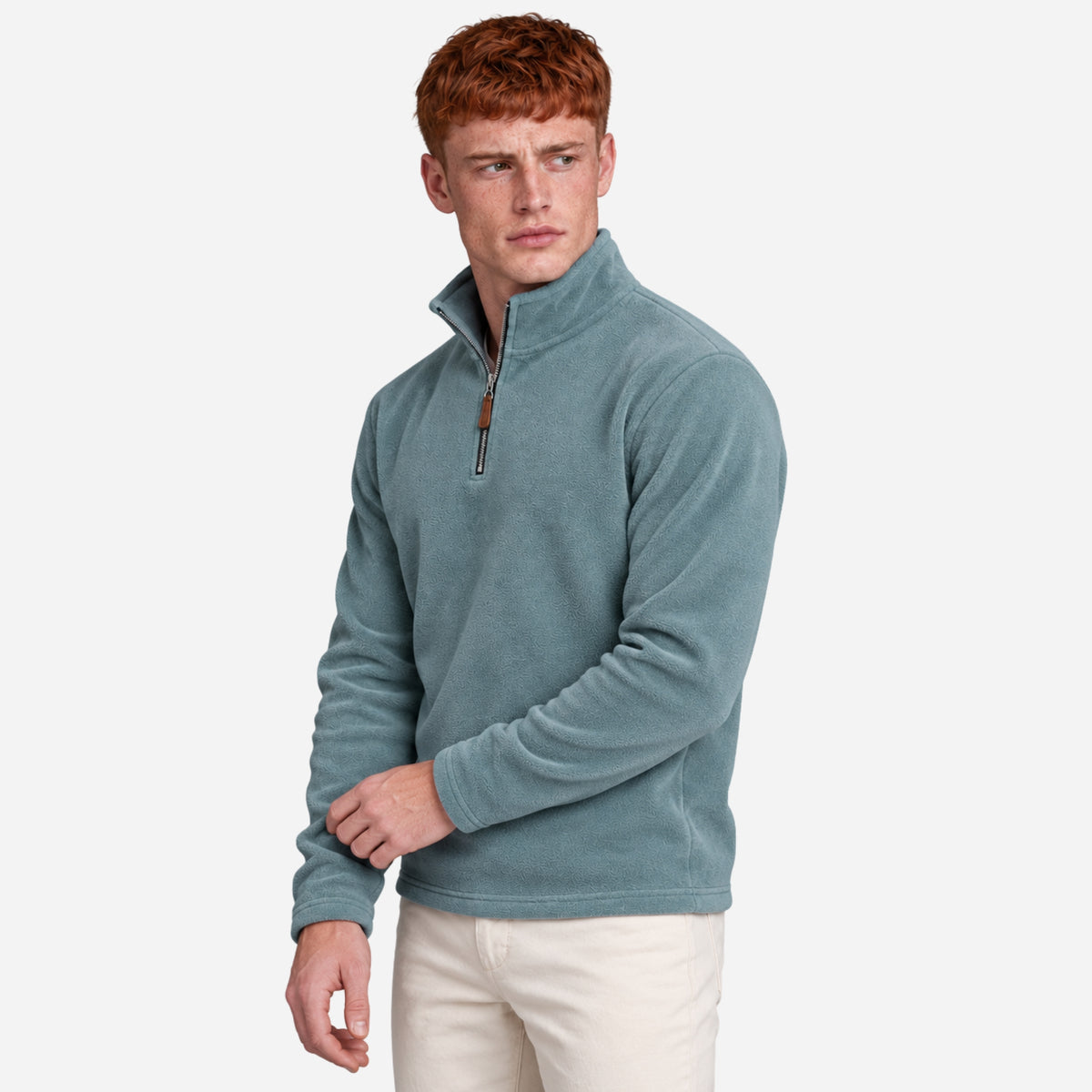 Men’s Fleece Quarter-Zip Pullover Jumper-Fowsa