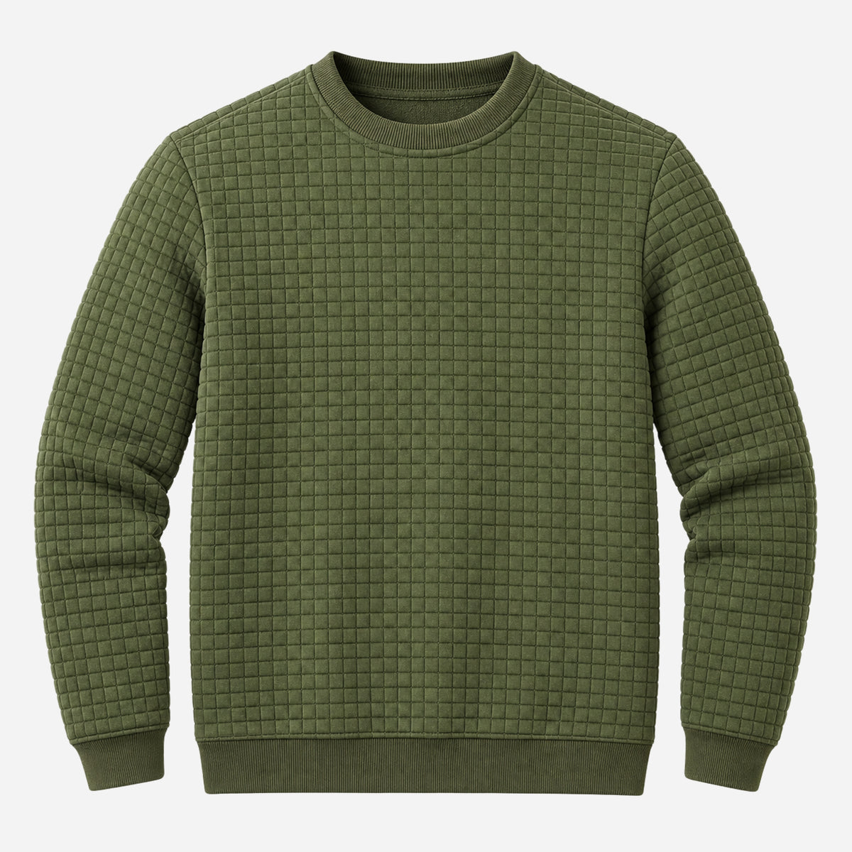 Men’s Grid-Textured Crew-Neck Jumper-Fowsa
