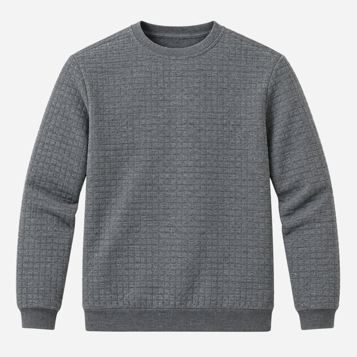 Men’s Grid-Textured Crew-Neck Jumper-Fowsa
