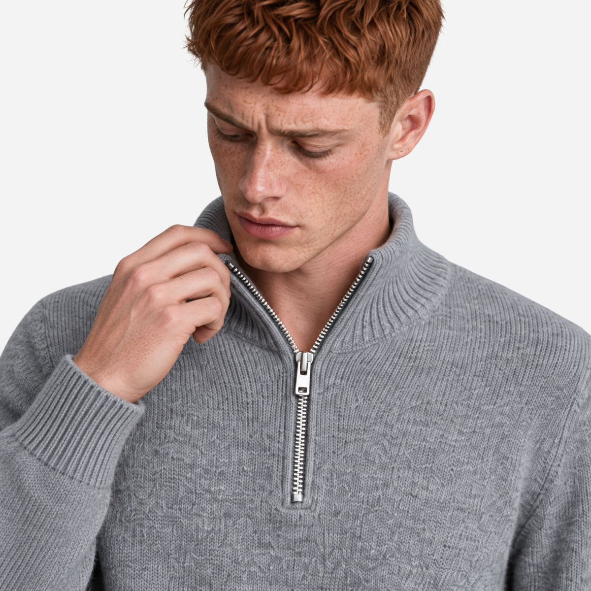 Men’s Half Zip Stand Collar Jumper-Fowsa