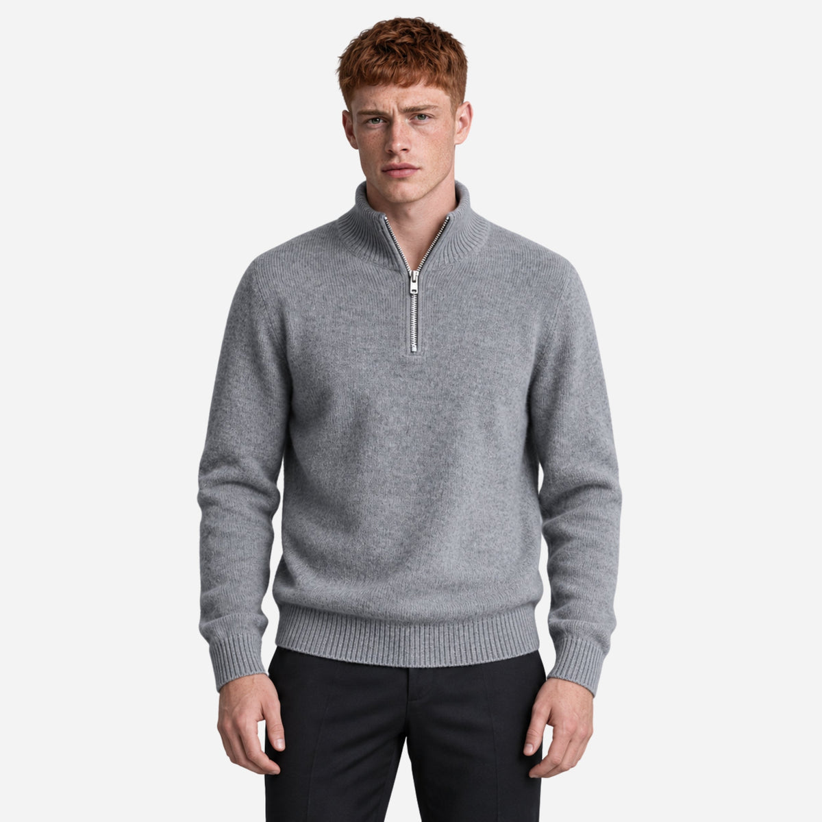 Men’s Half Zip Stand Collar Jumper-Fowsa