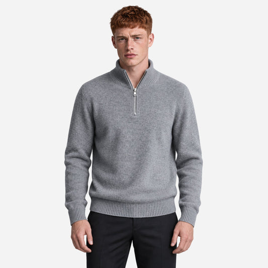 Men’s Half Zip Stand Collar Jumper-Fowsa