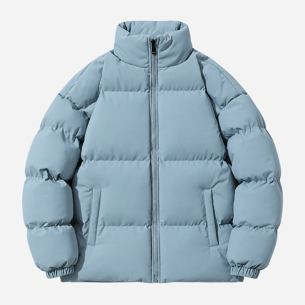 Men’s High-Collar Full-Zip Puffer Jacket-Fowsa