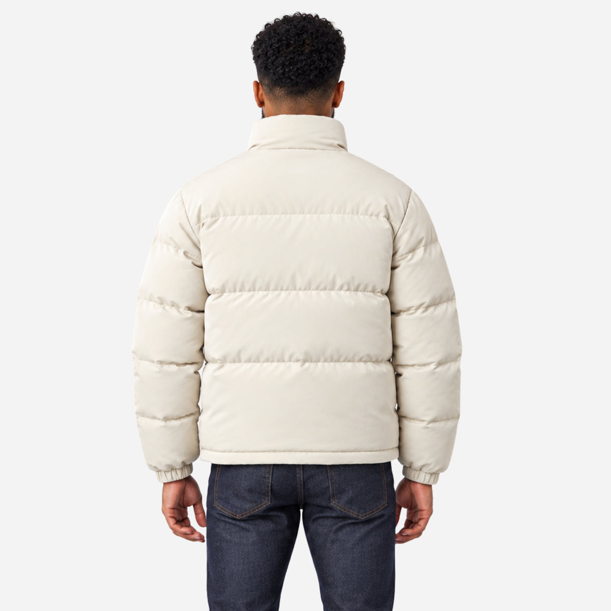 Men’s High-Collar Full-Zip Puffer Jacket-Fowsa