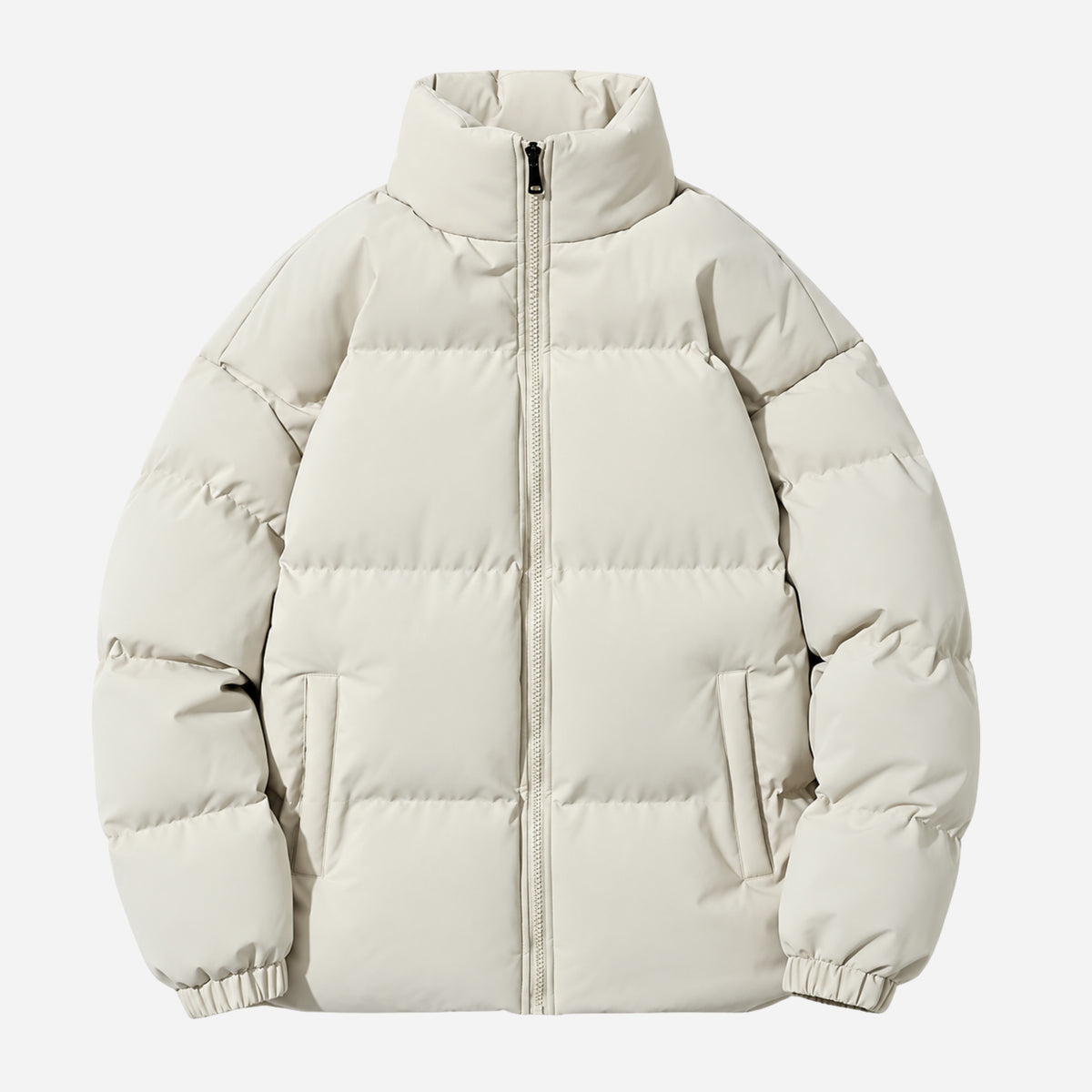 Men’s High-Collar Full-Zip Puffer Jacket-Fowsa
