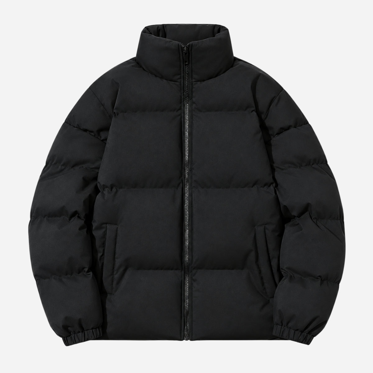 Men’s High-Collar Full-Zip Puffer Jacket-Fowsa