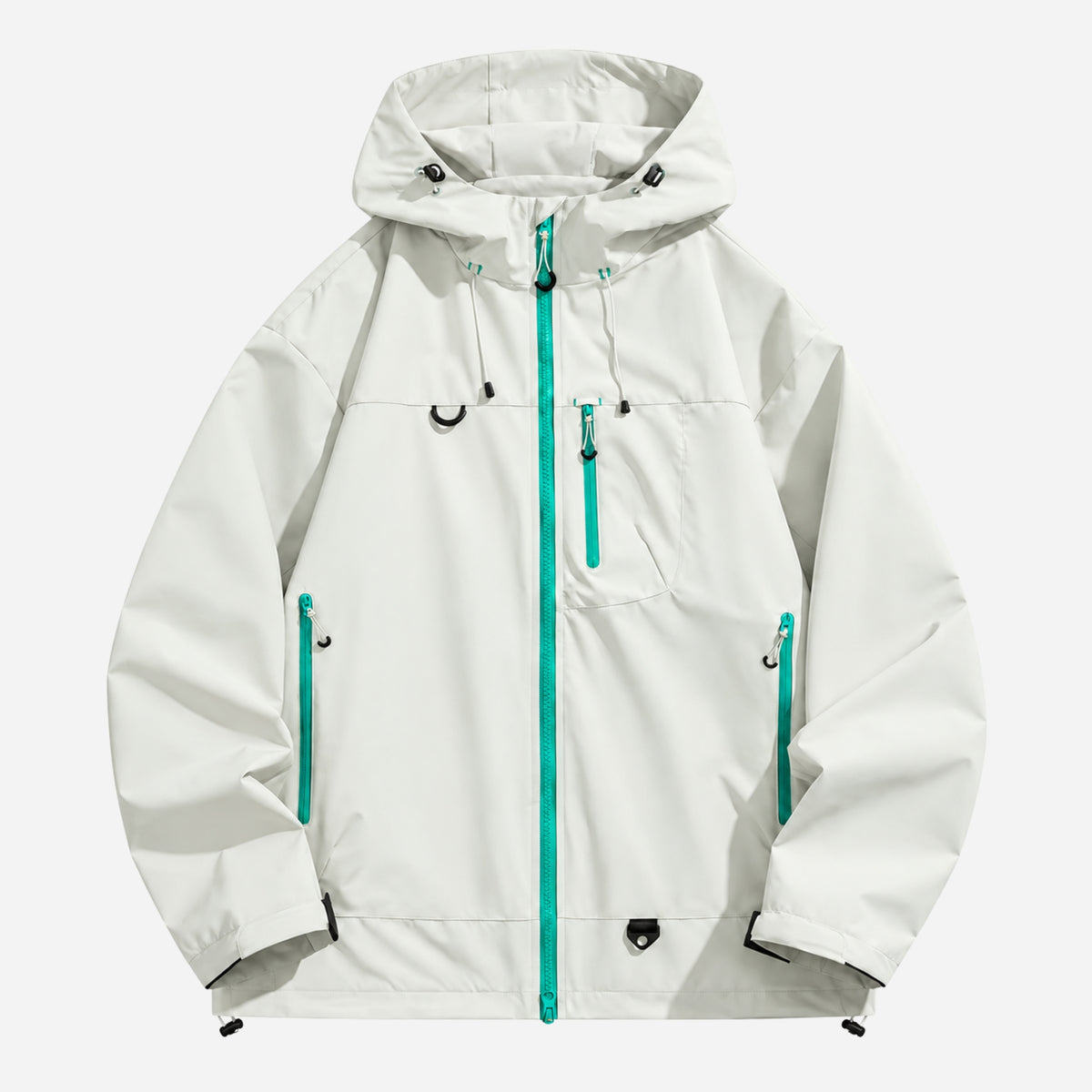 Men’s Hooded Multi-Pocket Waterproof Windbreaker Jacket-Fowsa
