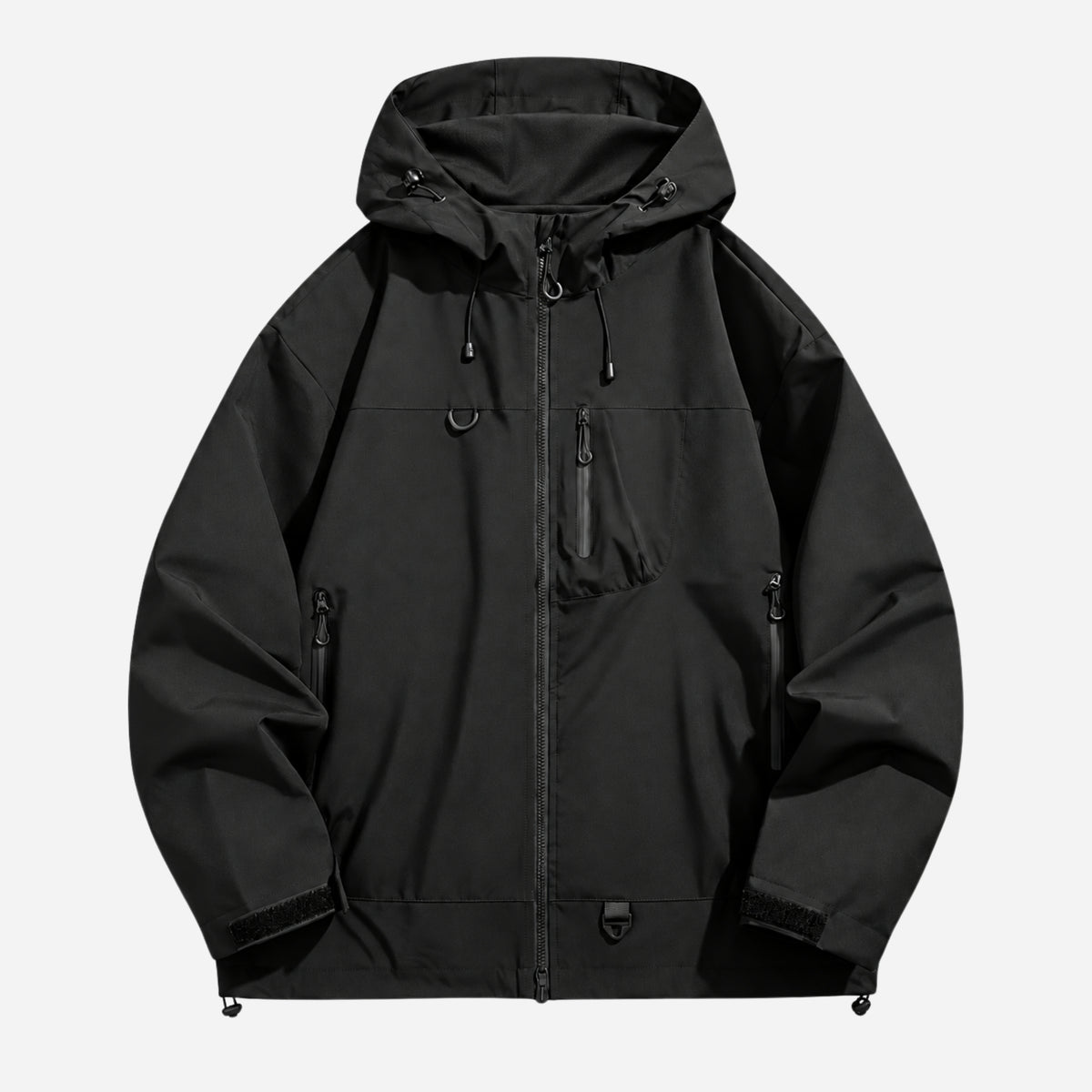 Men’s Hooded Multi-Pocket Waterproof Windbreaker Jacket-Fowsa