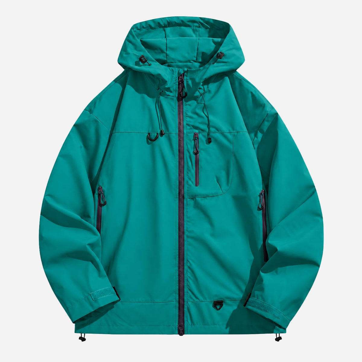 Men’s Hooded Multi-Pocket Waterproof Windbreaker Jacket-Fowsa