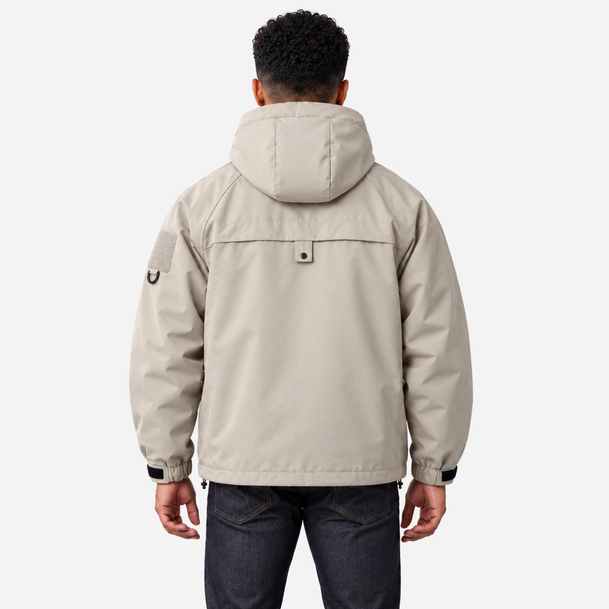 Men’s Hooded Multi-Pocket Windbreaker Jacket-Fowsa