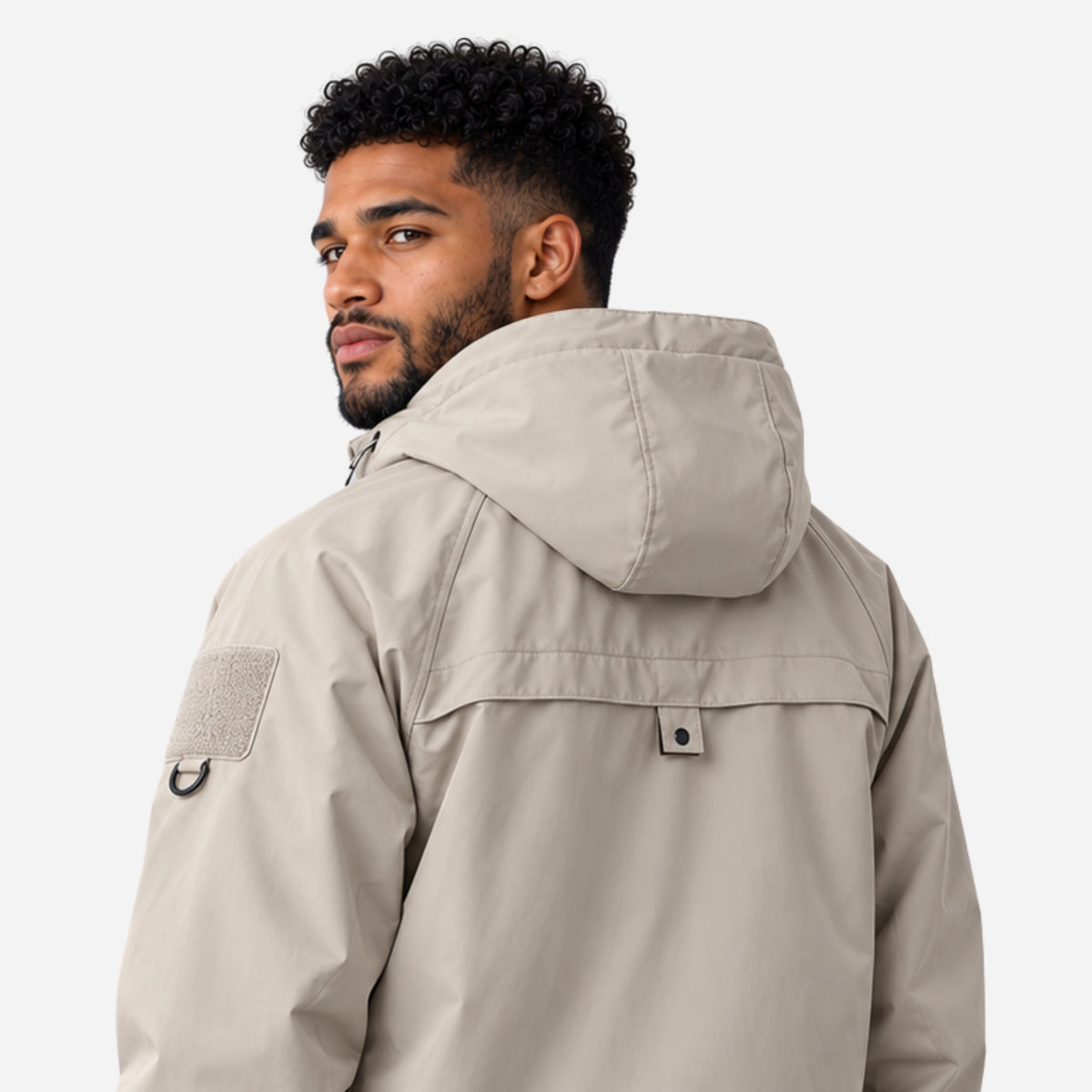 Men’s Hooded Multi-Pocket Windbreaker Jacket-Fowsa