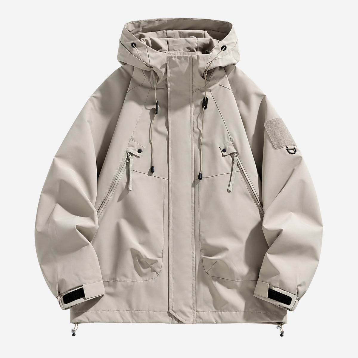 Men’s Hooded Multi-Pocket Windbreaker Jacket-Fowsa