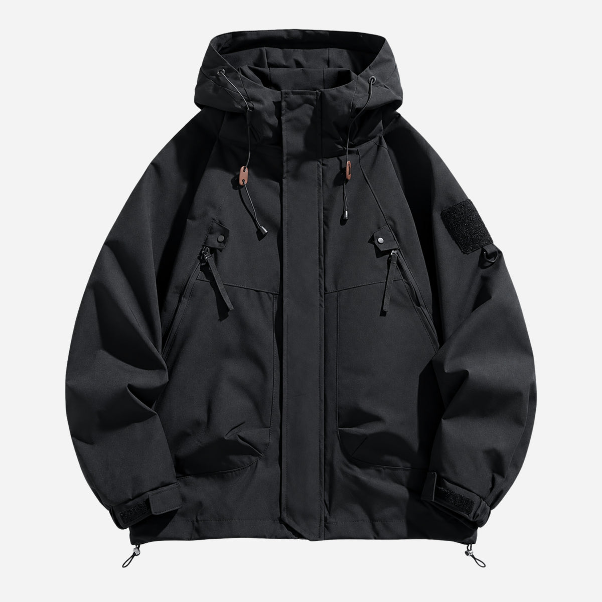Men’s Hooded Multi-Pocket Windbreaker Jacket-Fowsa