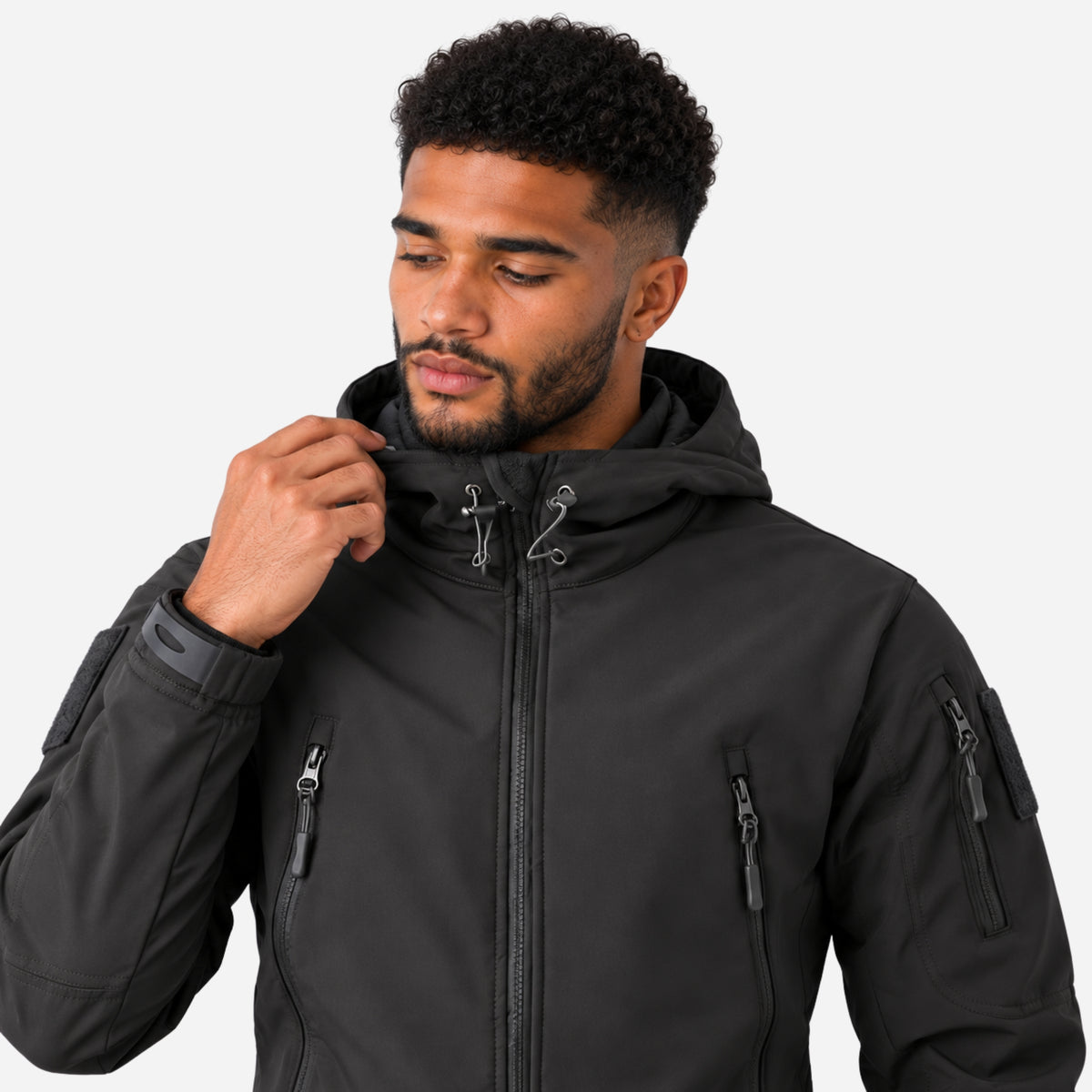 Men’s Hooded Multi-Zip Utility Outdoor Jacket-Fowsa