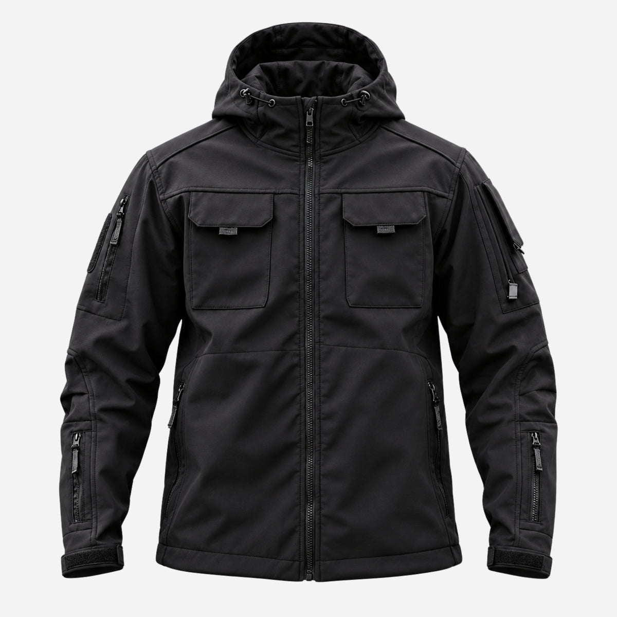 Men’s Hooded Sleeve-Pocket Utility Jacket-Fowsa