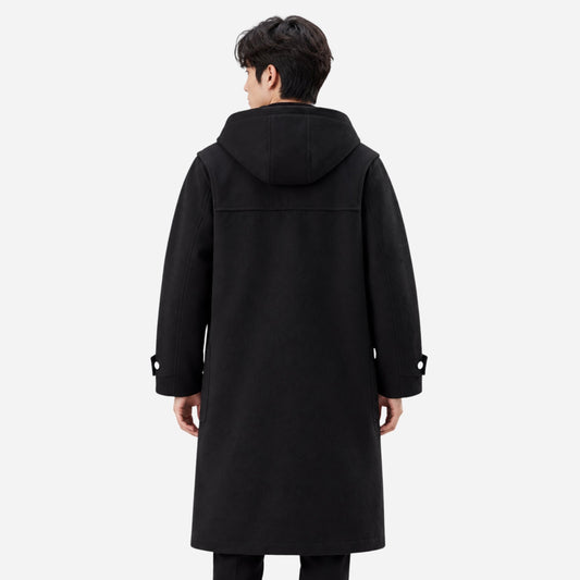 Men's Hooded Toggle-Fastening Mid-Length Coat-Fowsa