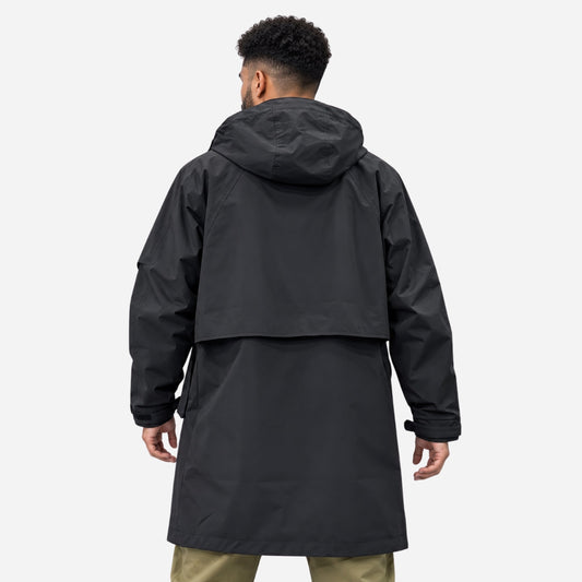 Men's Hooded Utility Mid-Length Windbreaker Coat-Fowsa