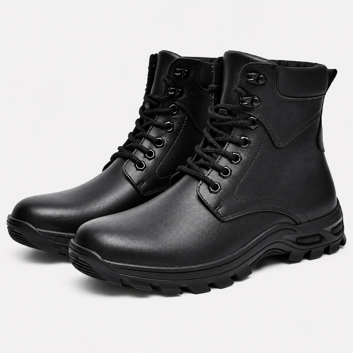 Men’s Lace Up Lug Sole Short Boots-Fowsa
