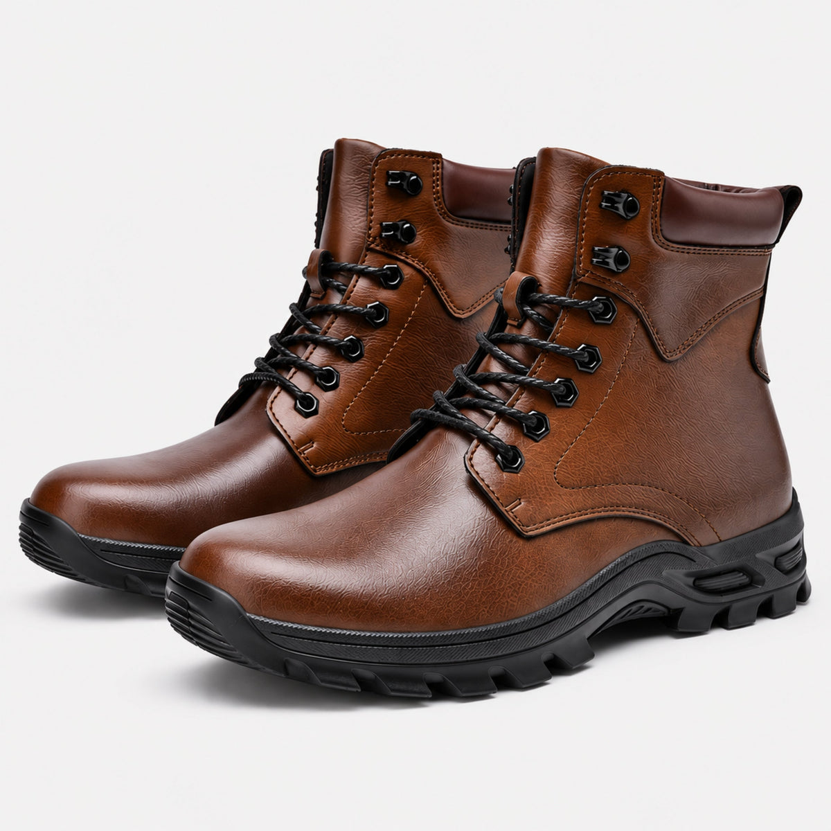 Men’s Lace Up Lug Sole Short Boots-Fowsa