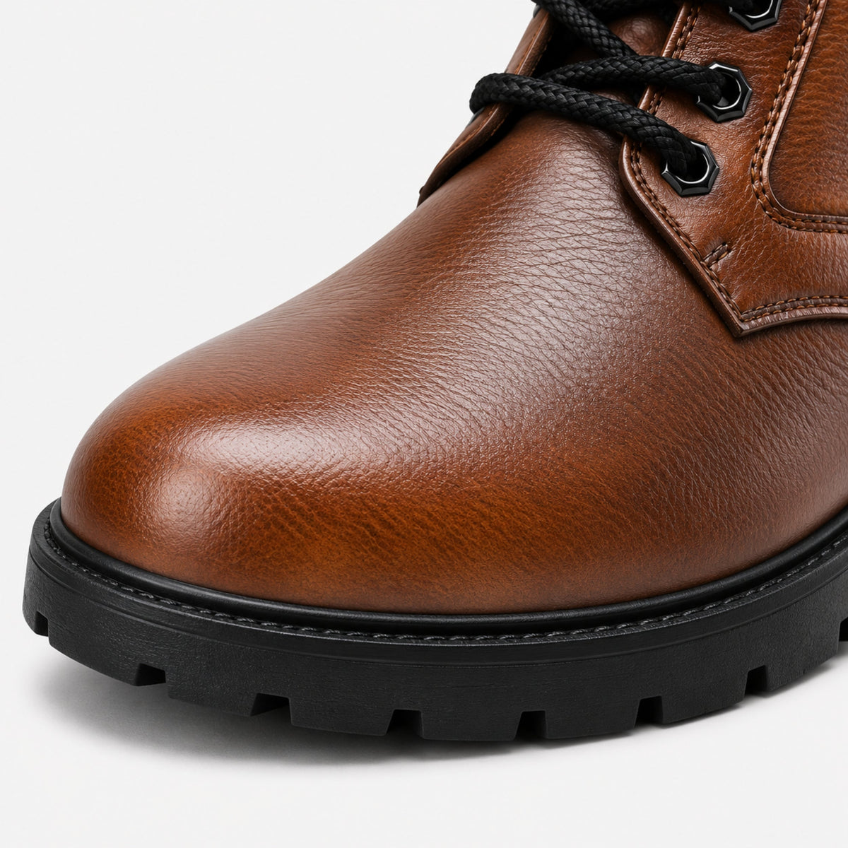 Men's Lace-Up Side-Zip Combat Boots-Fowsa