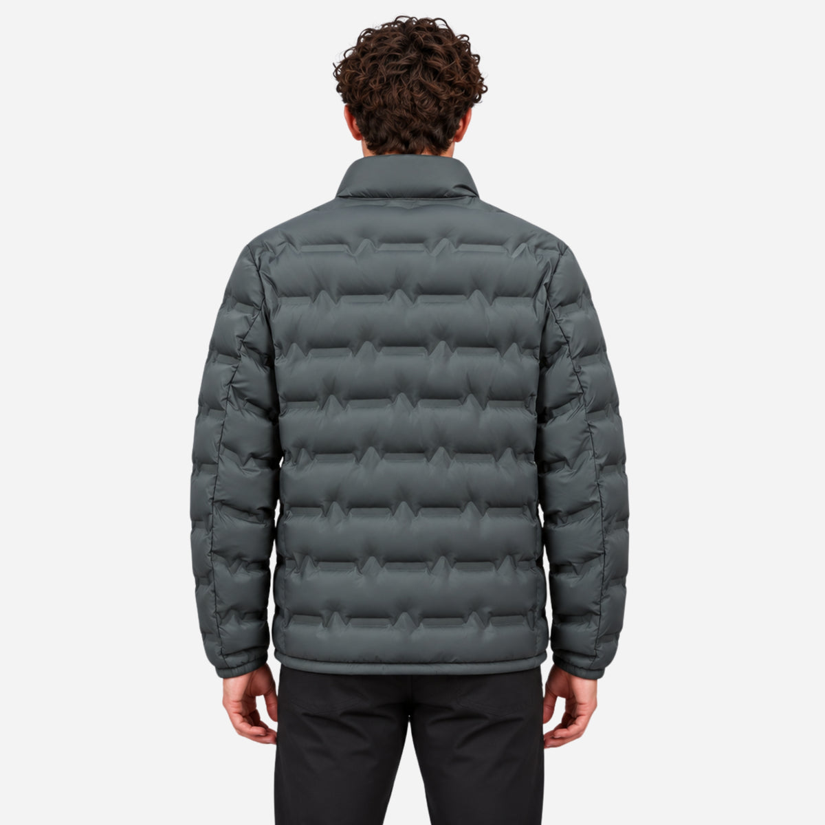 Men’s Metallic-Lined Stand-Collar Puffer Jacket-Fowsa