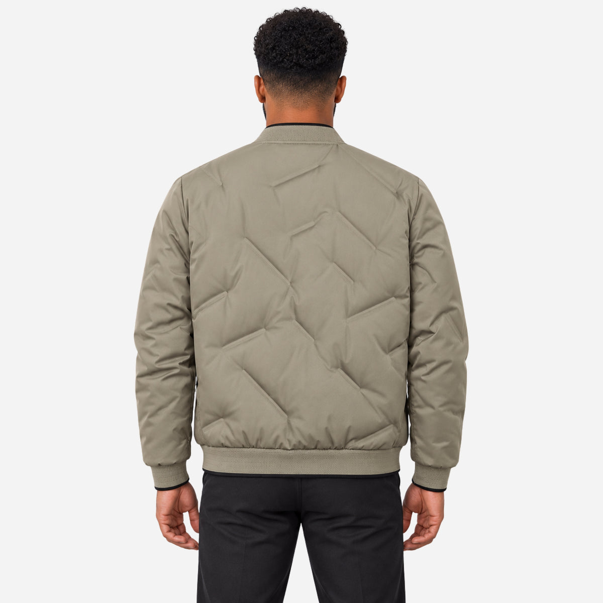 Men’s Multi-Pocket Ribbed-Trim Bomber Jacket-Fowsa