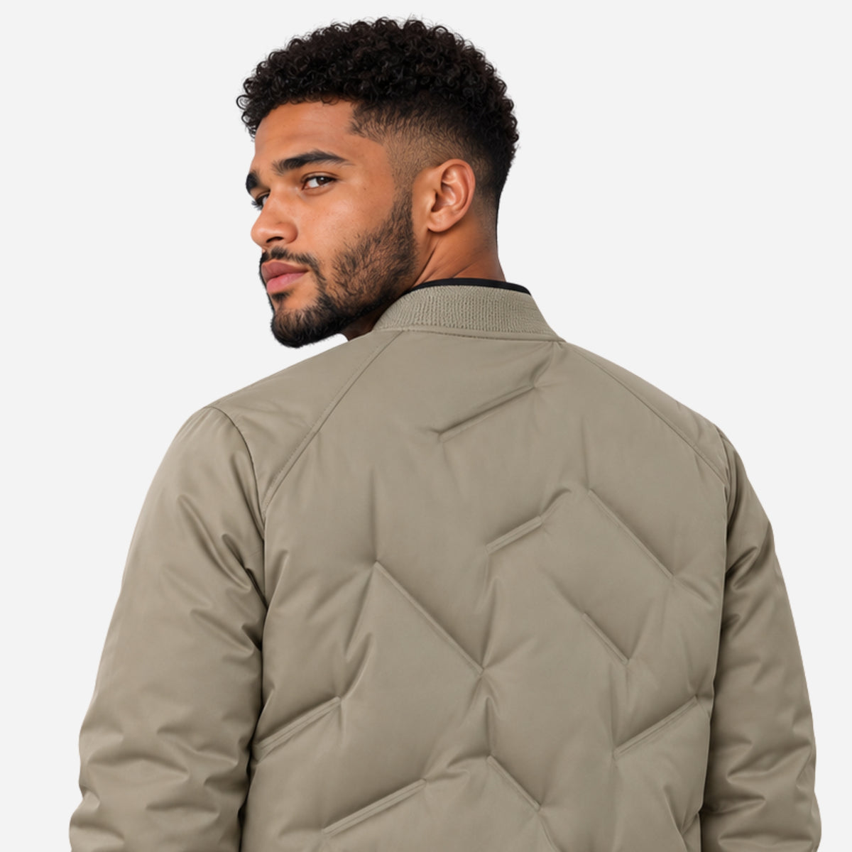 Men’s Multi-Pocket Ribbed-Trim Bomber Jacket-Fowsa