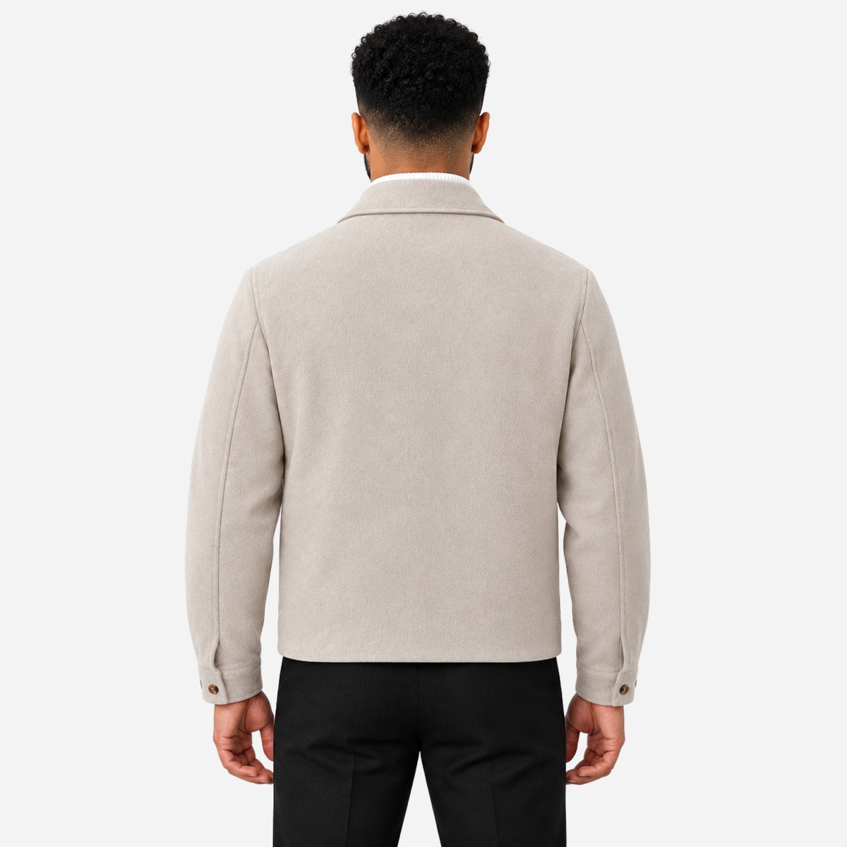 Men’s Panelled Multi-Pocket Collared Jacket-Fowsa