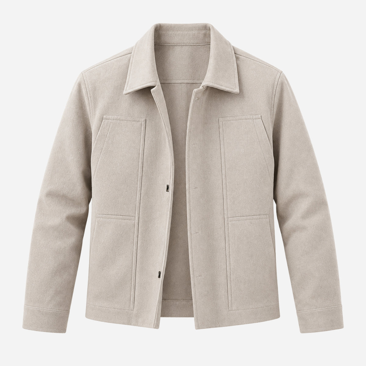 Men’s Panelled Multi-Pocket Collared Jacket-Fowsa