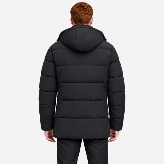 Men’s Plush-Lined Hooded Puffer Coat-Fowsa