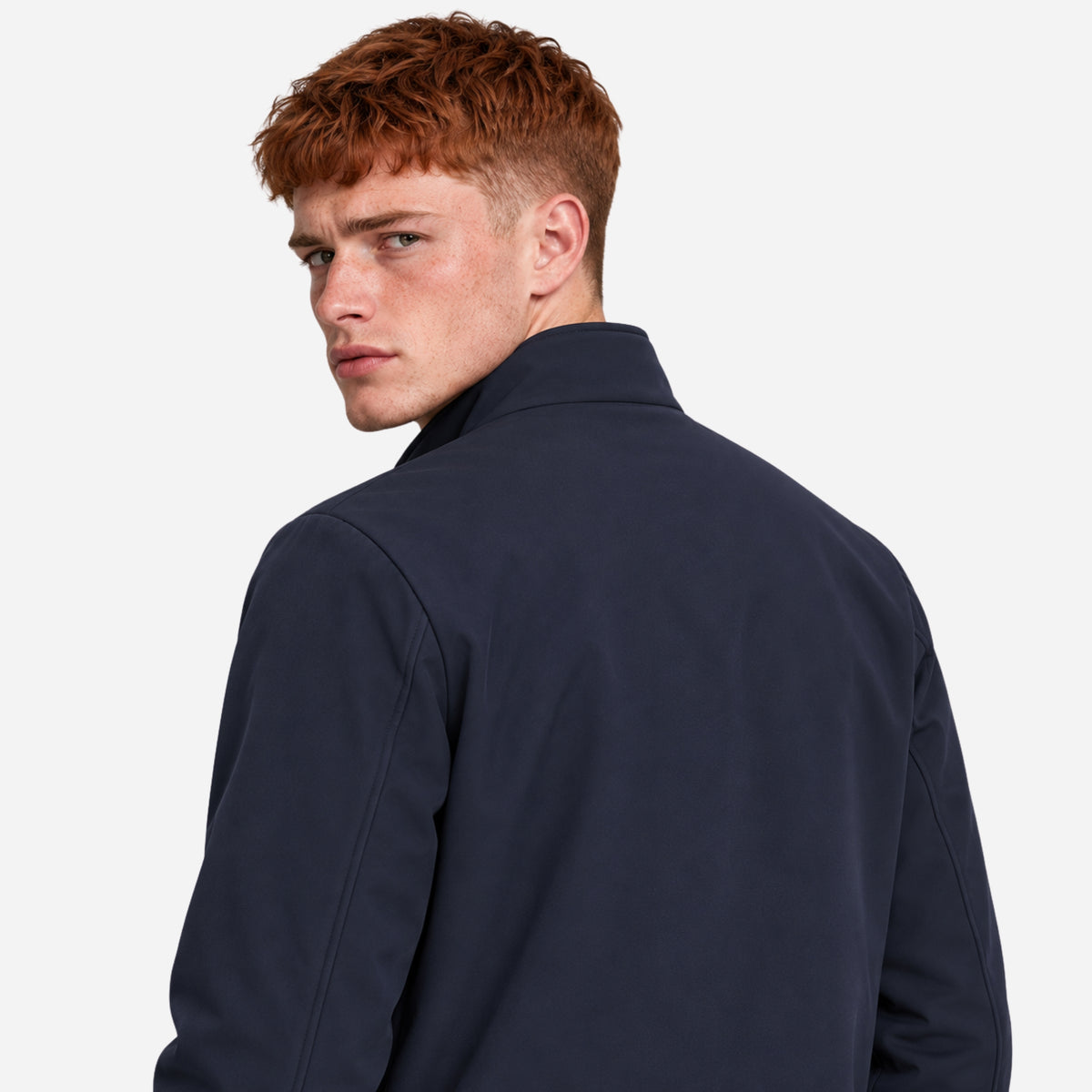 Men’s Plush-Lined Stand-Collar Full-Zip Jacket-Fowsa