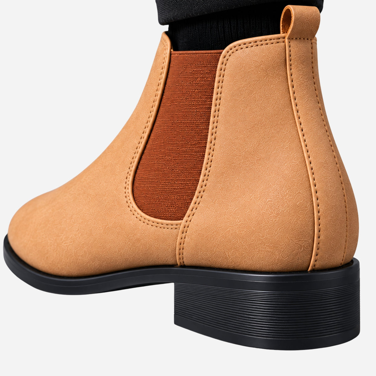 Men’s Pointed Toe Chelsea Ankle Boots-Fowsa