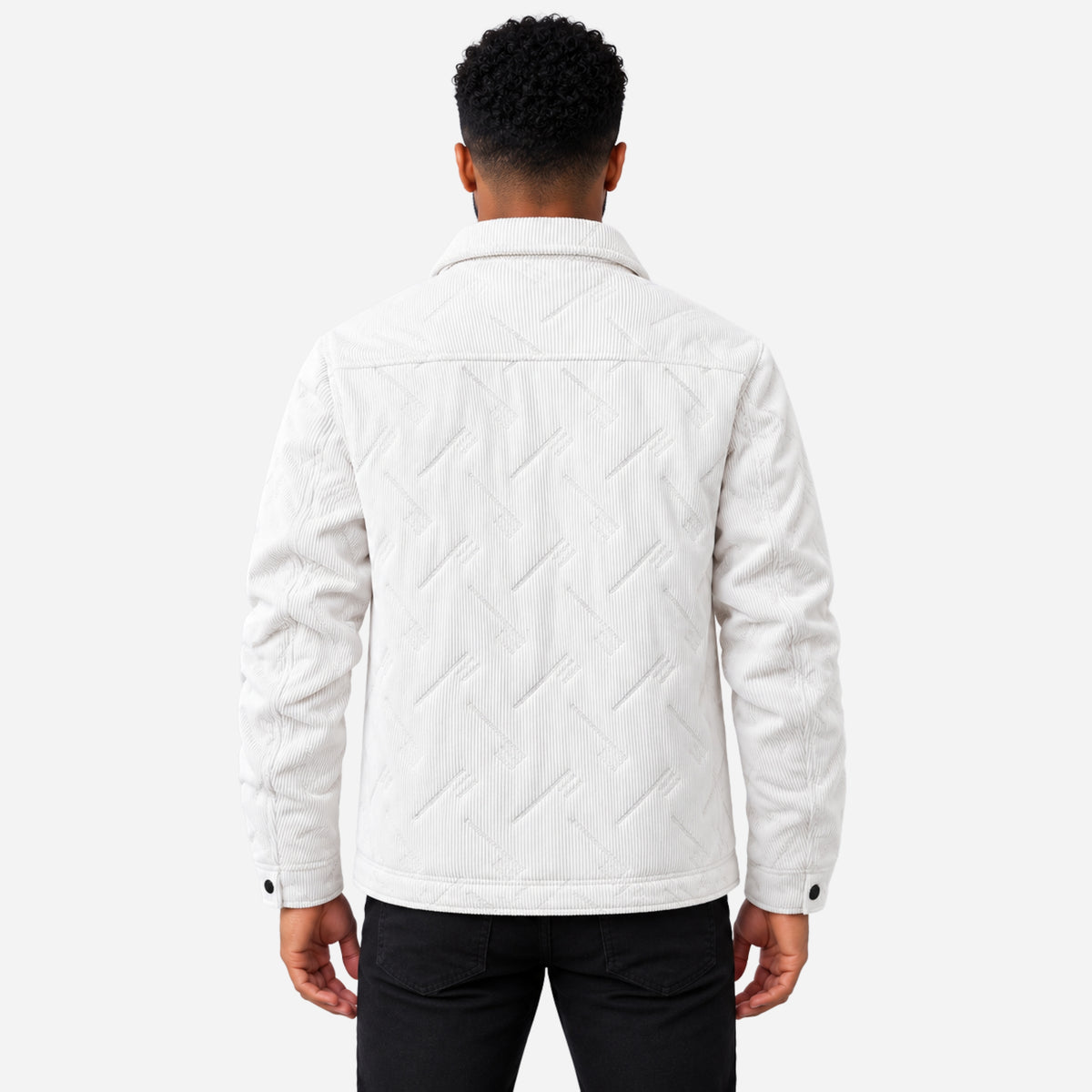 Men’s Quilted Sherpa-Lined Corduroy Jacket-Fowsa