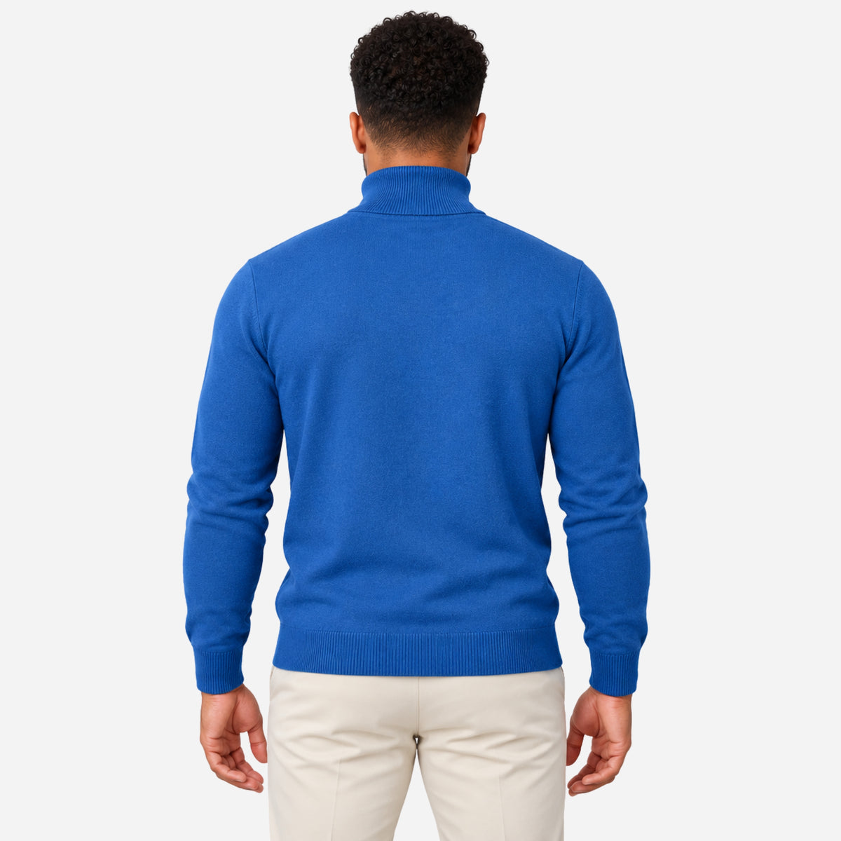 Men’s Roll-Neck Fine-Knit Jumper-Fowsa