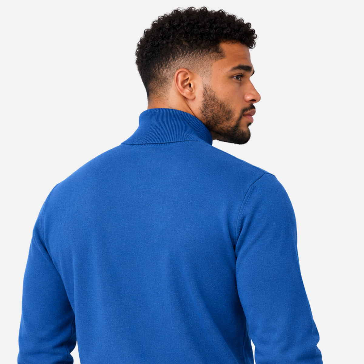 Men’s Roll-Neck Fine-Knit Jumper-Fowsa