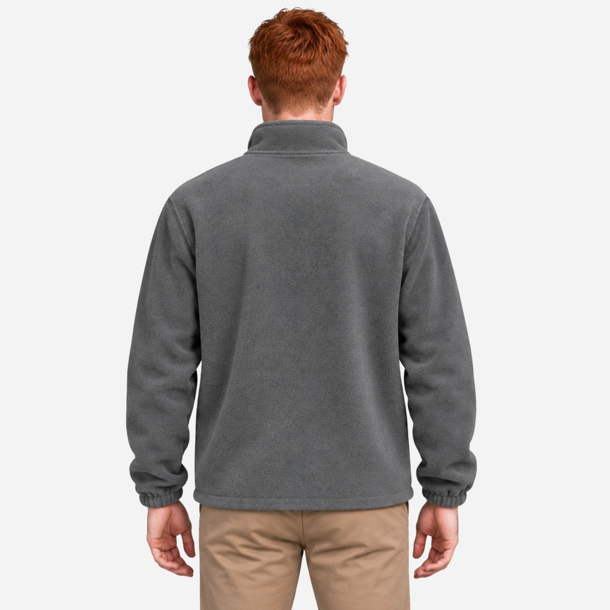 Men’s Stand-Collar Full-Zip Fleece Jacket-Fowsa