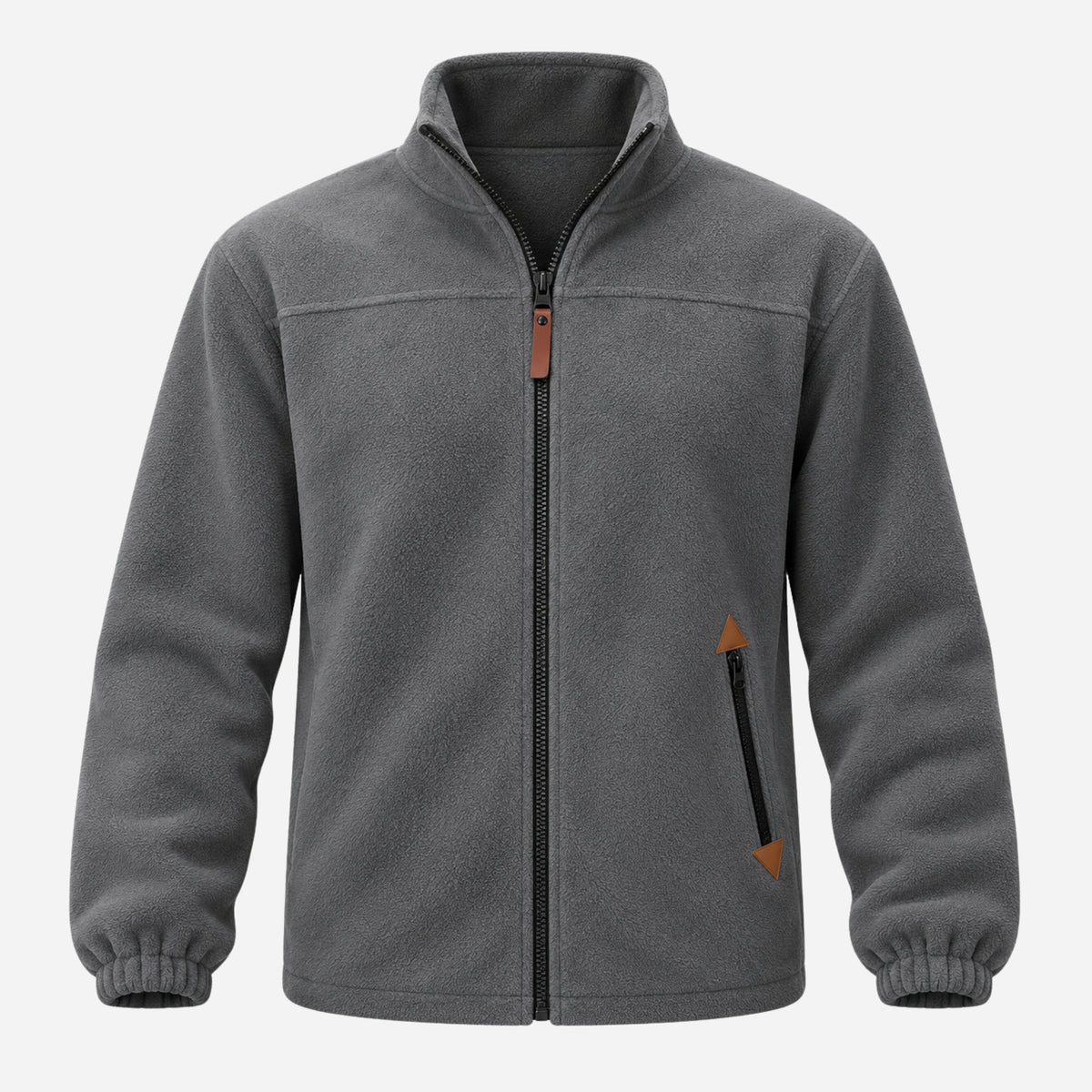 Men’s Stand-Collar Full-Zip Fleece Jacket-Fowsa