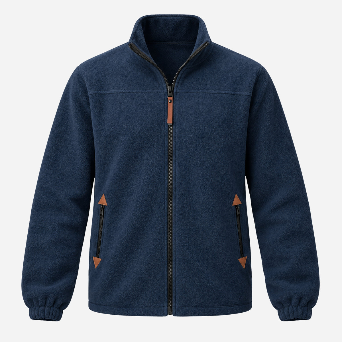 Men’s Stand-Collar Full-Zip Fleece Jacket-Fowsa