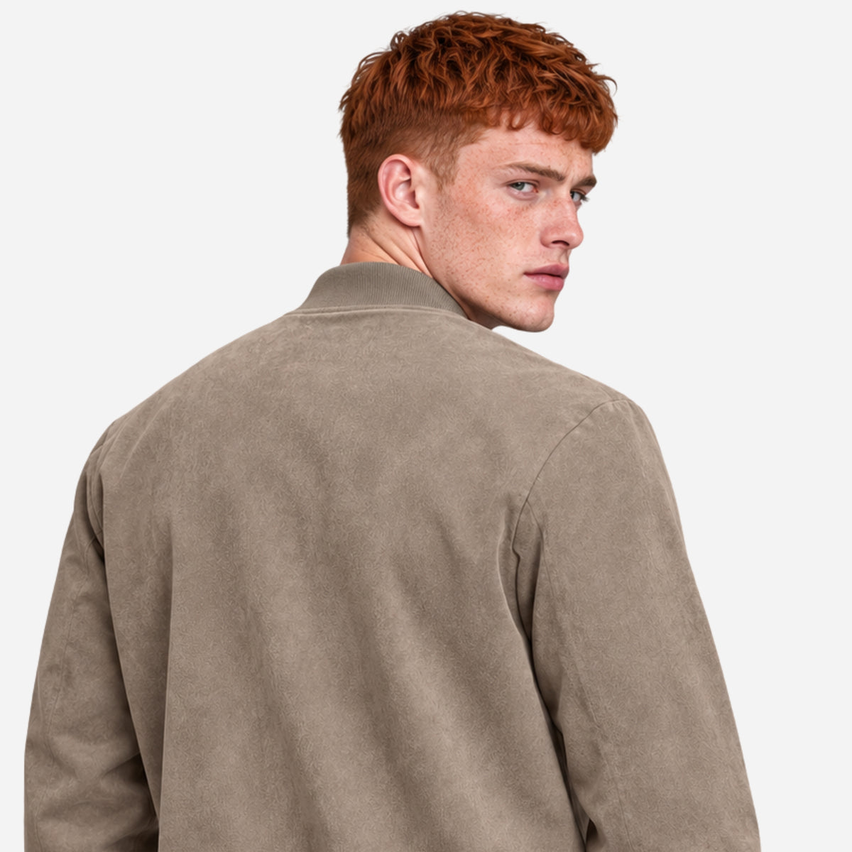 Men’s Stand Collar Zip-Up Bomber Jacket-Fowsa