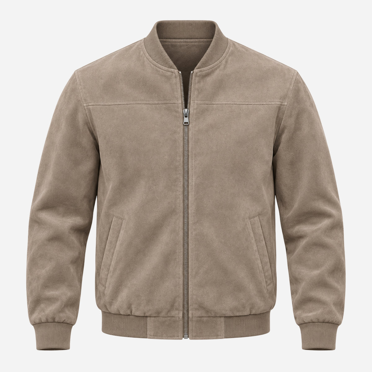 Men’s Stand Collar Zip-Up Bomber Jacket-Fowsa