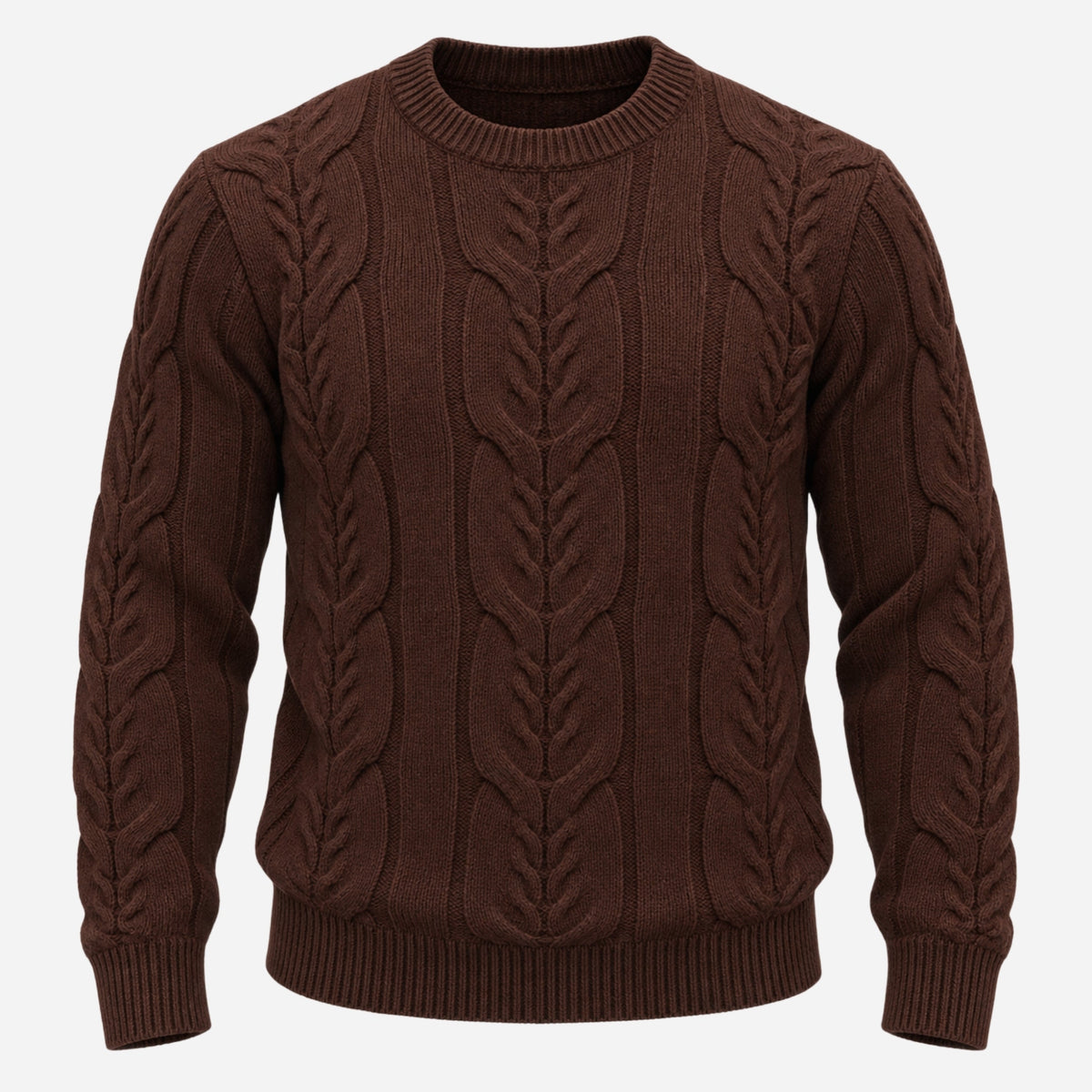 Men's Textured Crew-Neck Knitted Jumper-Fowsa