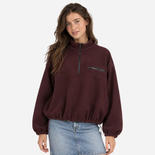 Women's Half Zip Fleece Pullover Jacket-Fowsa