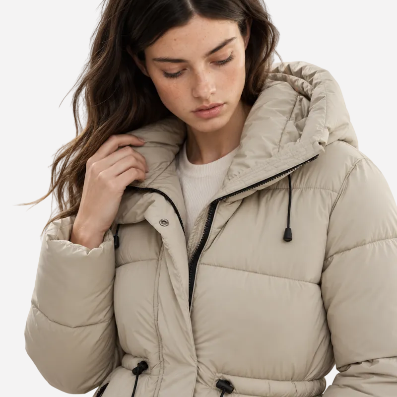 Women's Hooded Quilted Puffer Jacket-Fowsa