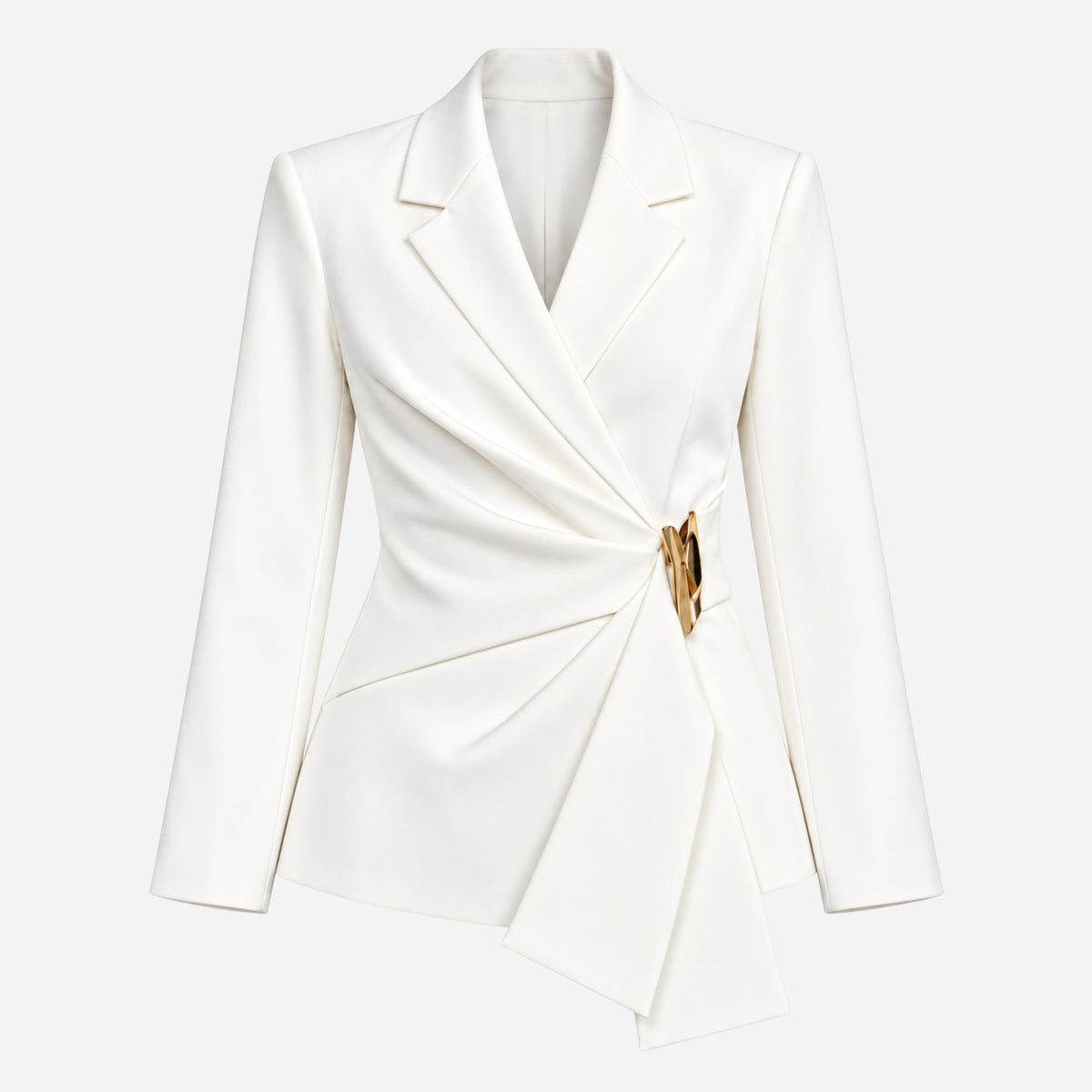 Women’s Asymmetric Buckle-Waist Wrap Blazer-Fowsa